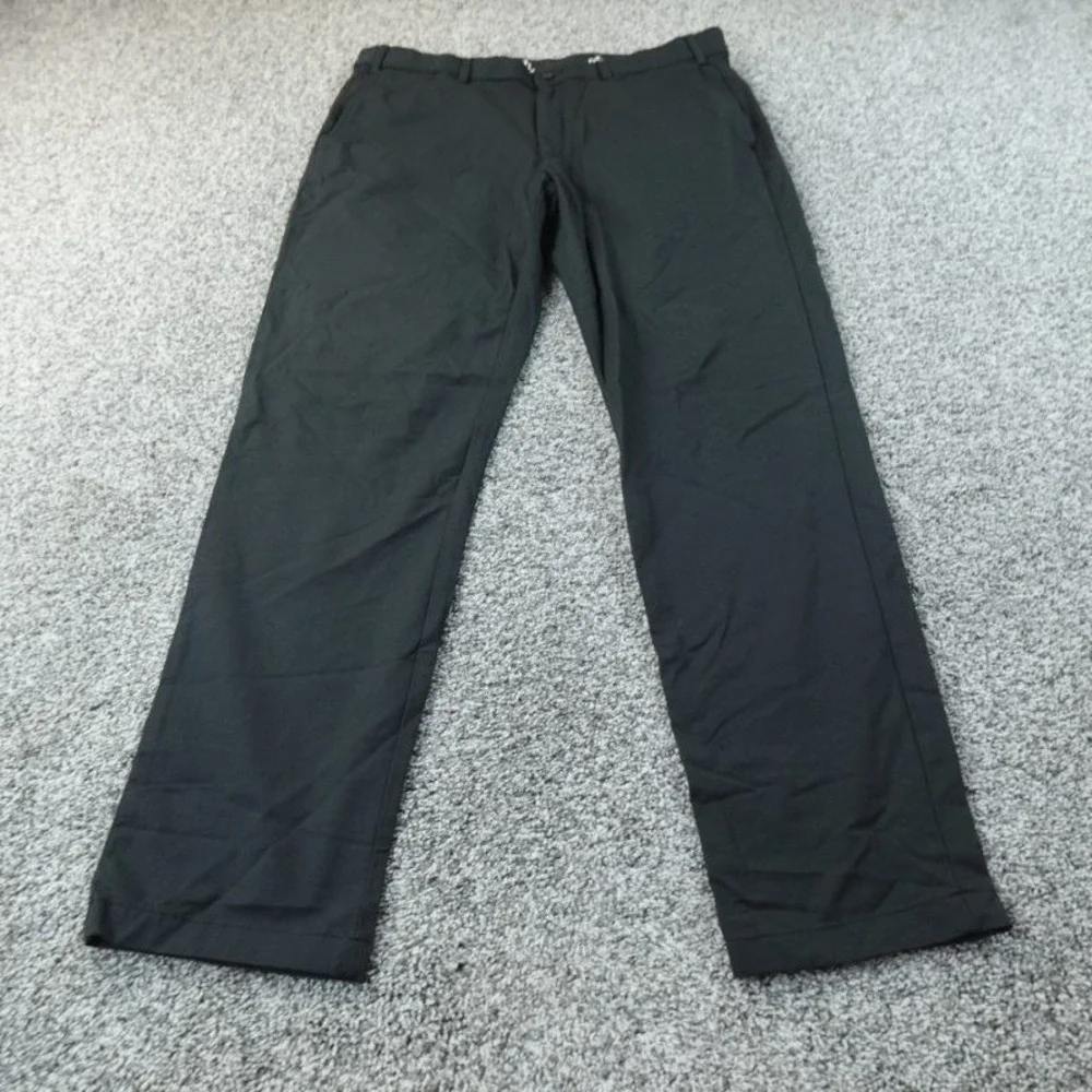 Ralph Lauren Pants Mens 36X32 Black Chino Trouser Flat Front Stretch Performance
